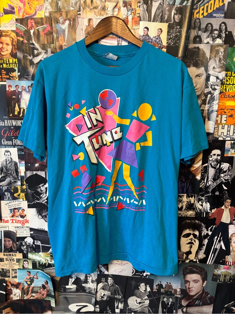 Hanes Teal Graphic 'In Tune' Short Sleeve Tee
